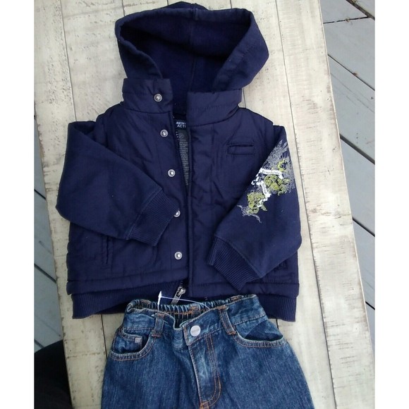 kenneth cole reaction boys baby jacket sweater navy outfit new pants jeans 12m - Picture 1 of 5